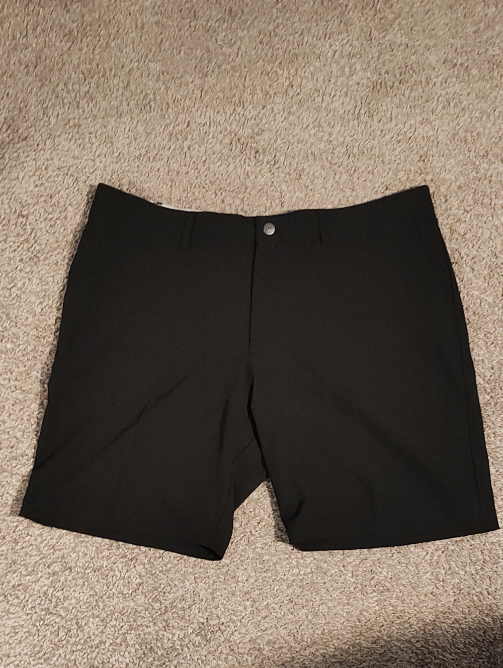adidas Men's Black Flat-Front Performance Shorts